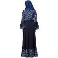 Printed Frilled abaya- Navy Blue Printed Frilled abaya- Navy Blue